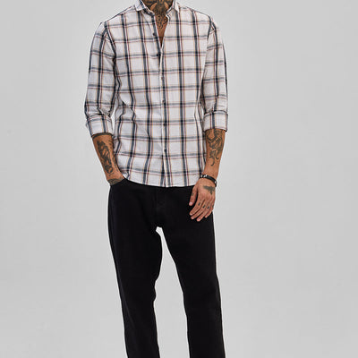 White Checks Slim Fit Shirt