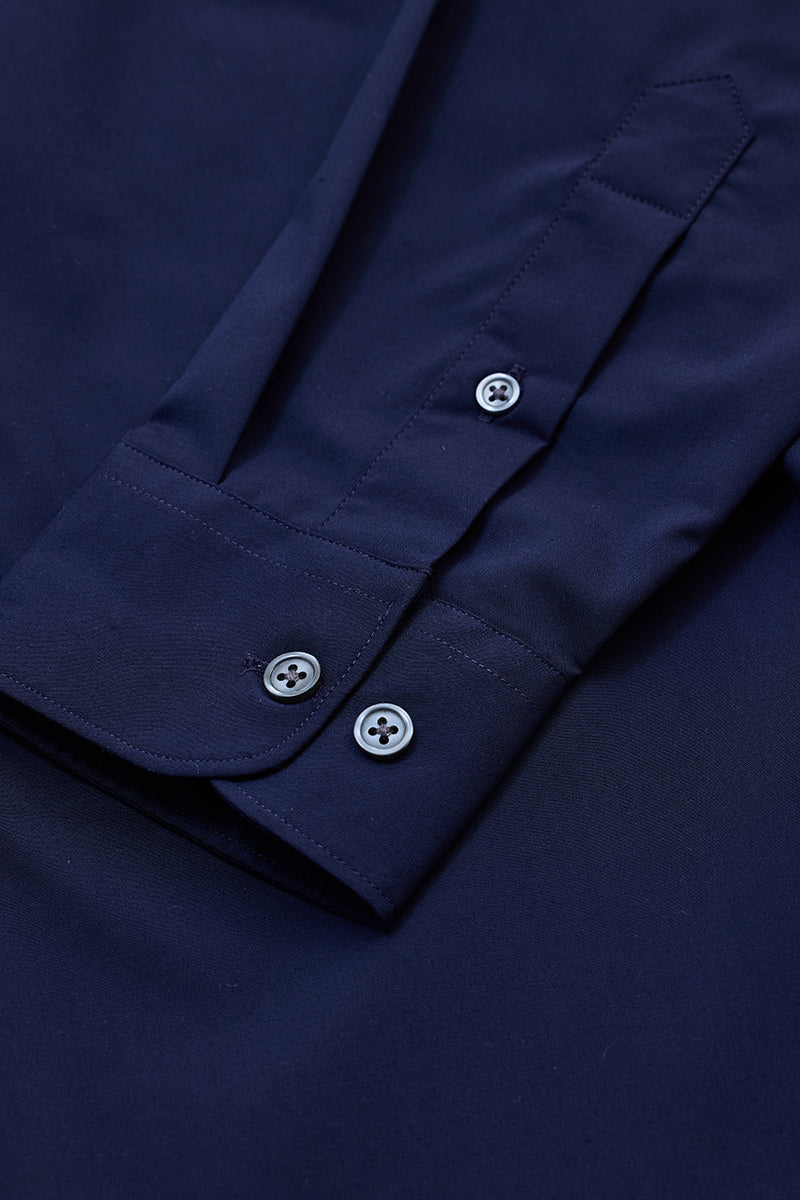 Dark Blue Slim Fit Stretch Shirt