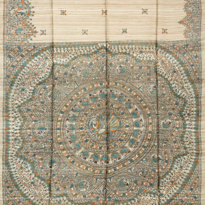 Taupe Handloom Tussar Silk Saree With Printed Bird Motifs