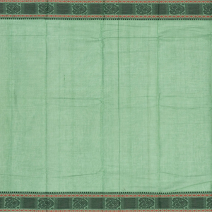 Shadow Green Handloom Kanchi Cotton Saree With Mango Buttas.