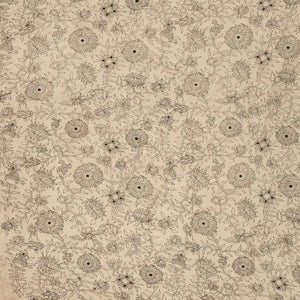 Taupe Cotton Saree With Black Kalamkari Print