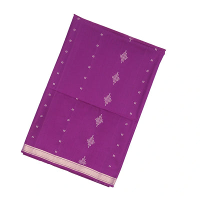 Purple Handloom Soft Silk Saree With Diamond Buttas