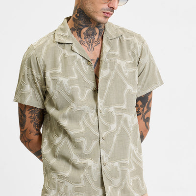 Sage Abstract Box Fit Shirt