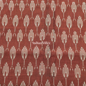Deep Maroon Pochampally Ikat Cotton Fabric