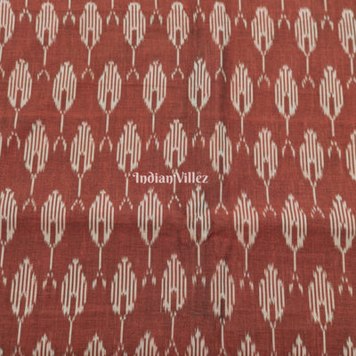 Deep Maroon Pochampally Ikat Cotton Fabric