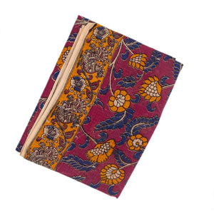 Pink Woven Kalamkari Kota Cotton Saree With Printed Floral Motifs