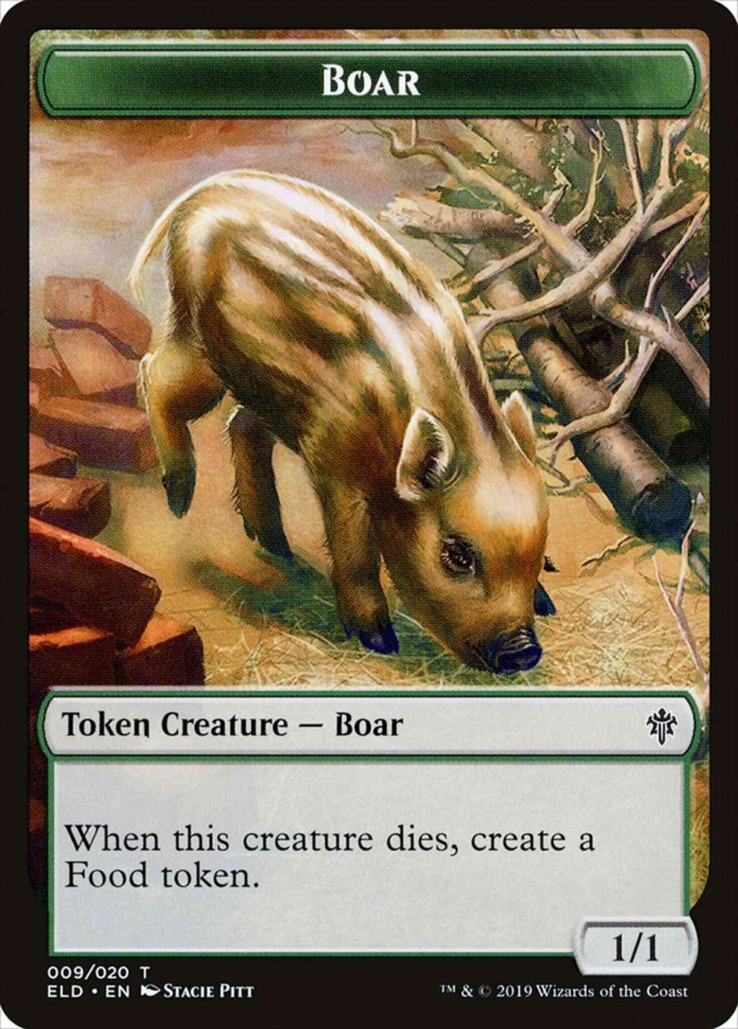 Boar Token [09] [Throne of Eldraine Tokens] [Non-Foil]
