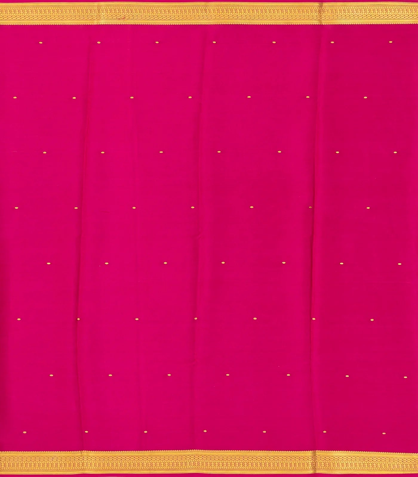 Maroon Mysore Crepe Silk Saree With Coin Buttas & Pink Zari Border