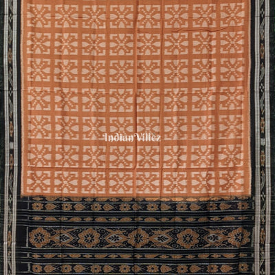 Peach Maniabandha Odisha Ikat Cotton Saree