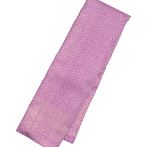 Lavender Handloom Kanchipuram Silk Saree With Floral Motifs