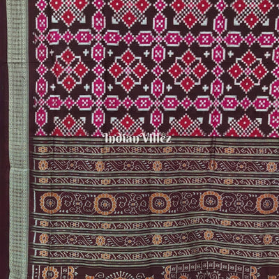 Maroon Odisha Handloom Sambalpuri Silk Saree