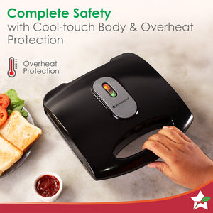 Acura Plus Sandwich Griller| 750W | Non-stick Aluminium Grill Plates by blacktree