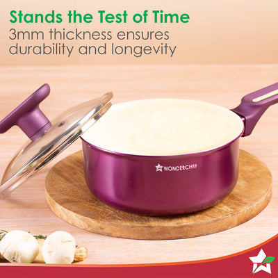 Bellagio Sauce Pan | 16 cm | 1.4 L | Non-Stick Ceramic Coating  Non-Toxic|by blacktree