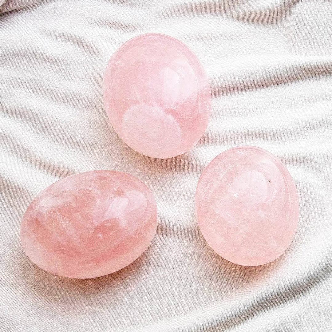 Rose Quartz Palm Stone - AAA Quality