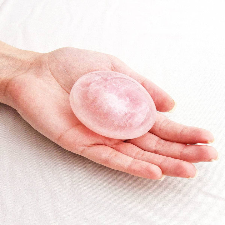 Rose Quartz Palm Stone - AAA Quality