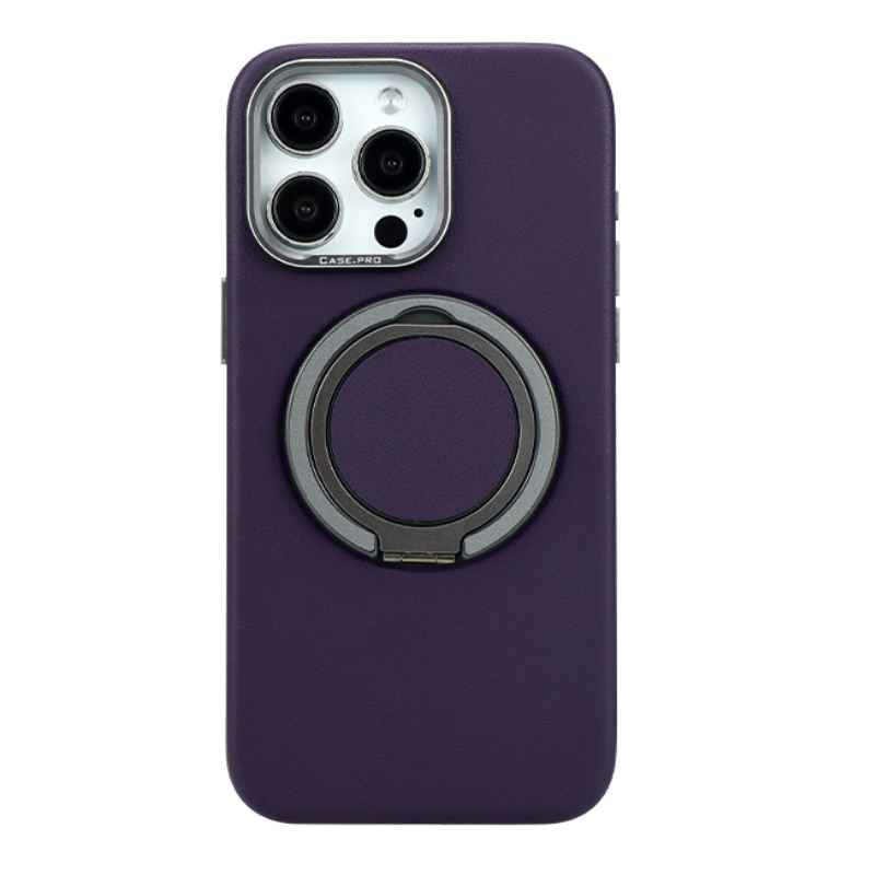 Leather Magnetic Ring Case For iPhone 15