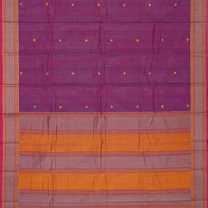 Magenta Handloom Kanchi Cotton Saree With Diamond Motifs