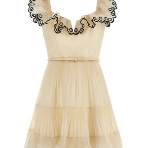Zimmermann Embroidered Frilled Mini Dress