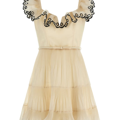 Zimmermann Embroidered Frilled Mini Dress