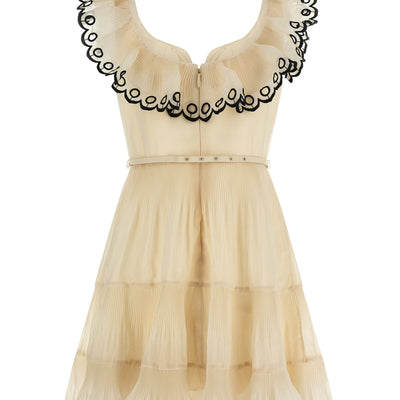 Zimmermann Embroidered Frilled Mini Dress