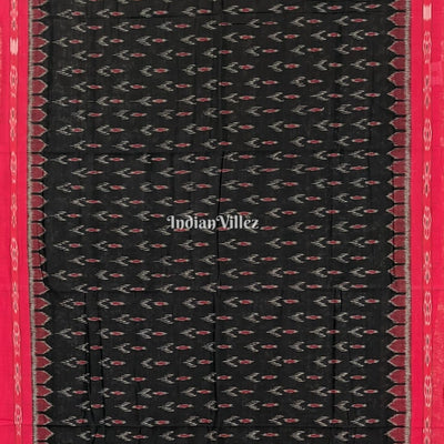 Black Mayur Chandrika Maniabandha Cotton Saree