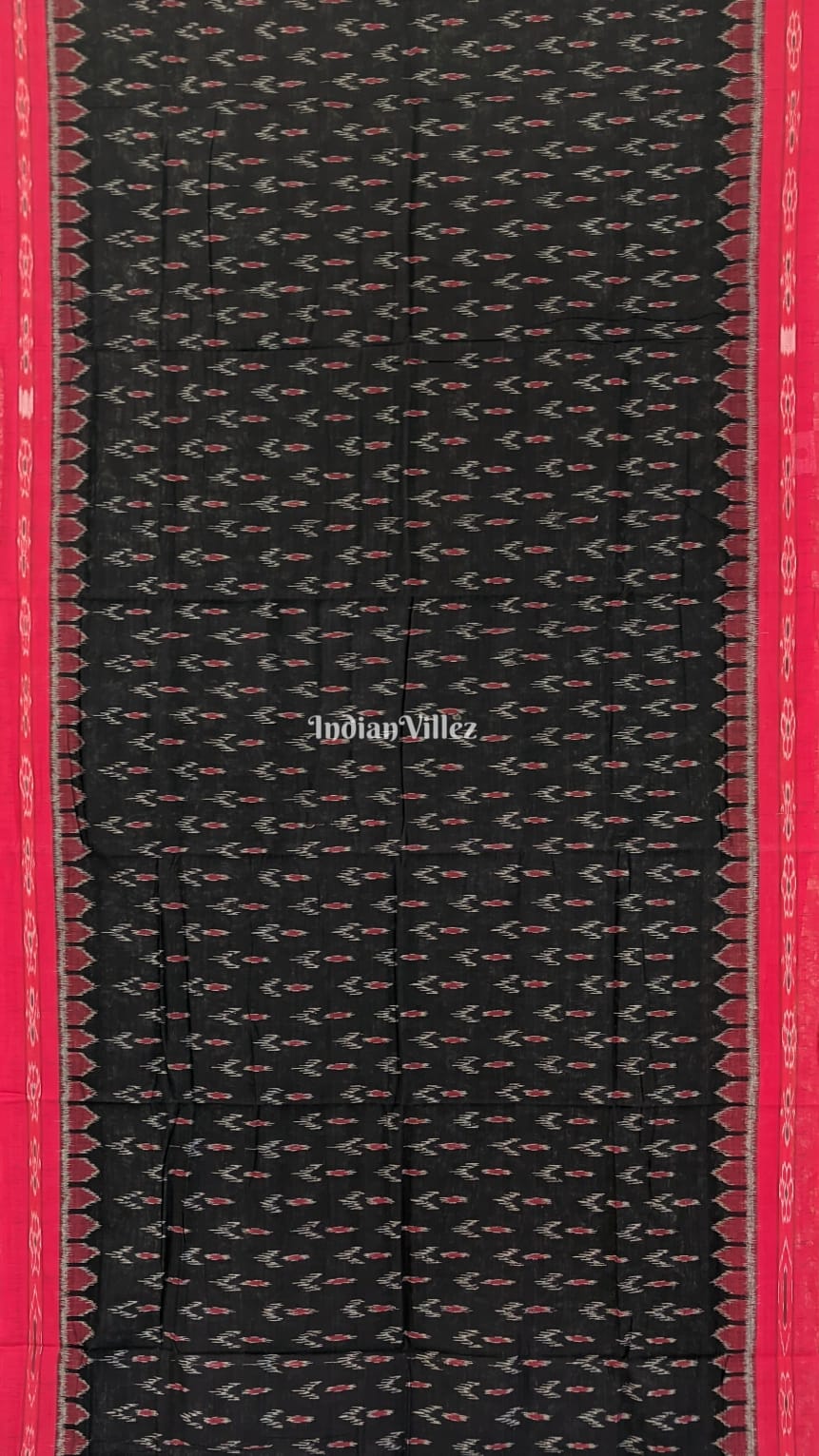 Black Mayur Chandrika Maniabandha Cotton Saree