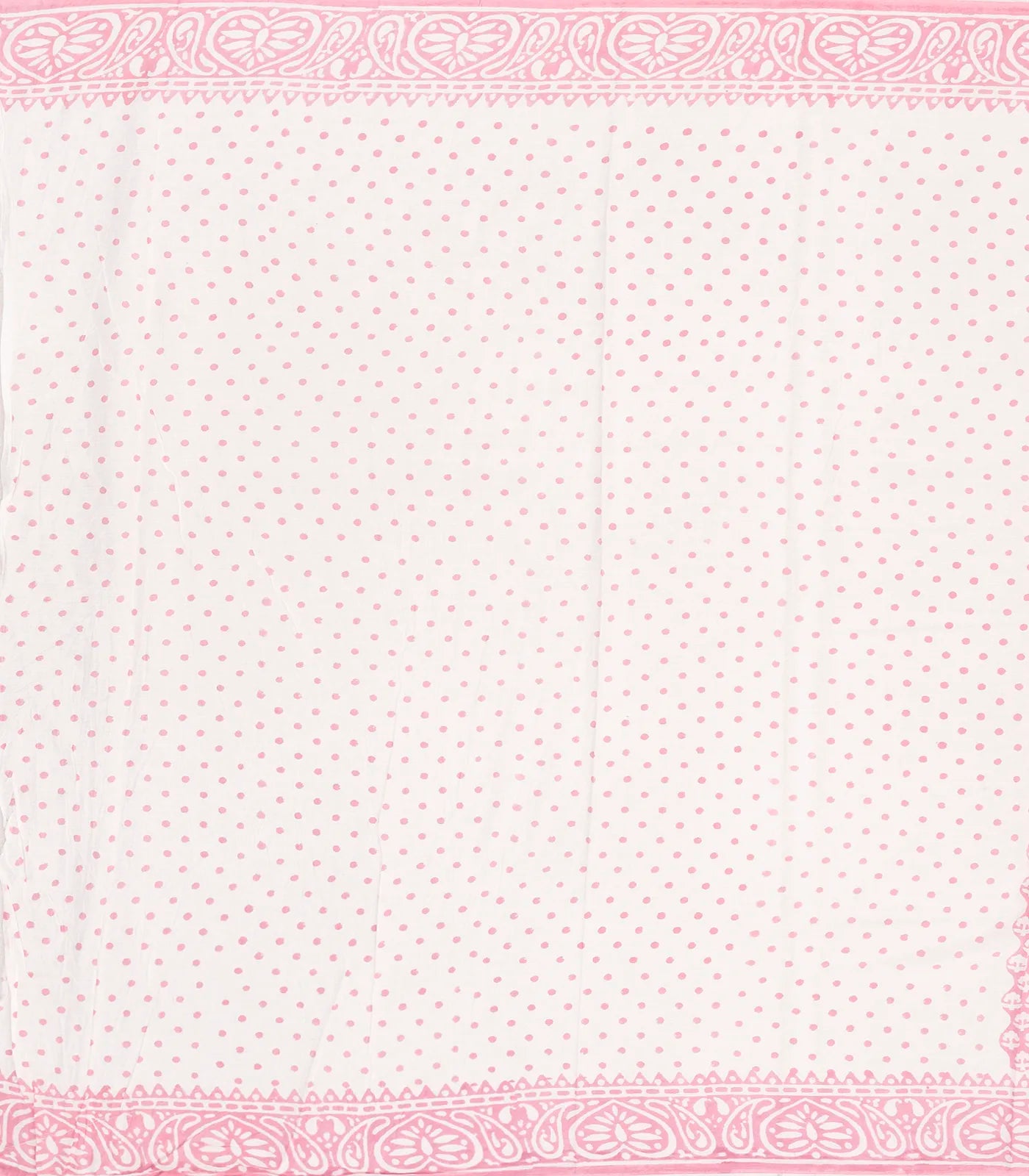 Baby Pink Woven Jaipur Cotton Saree Printed With White Floral Motifs