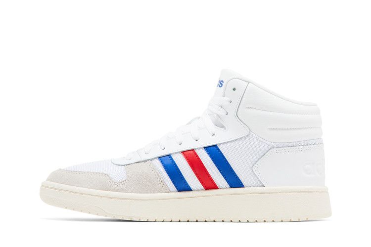 adidas Hoops 2.0 Mid White Royal Scarlet
