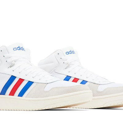 adidas Hoops 2.0 Mid White Royal Scarlet