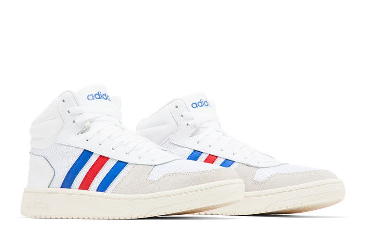 adidas Hoops 2.0 Mid White Royal Scarlet
