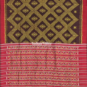 Brown Tarabali Odisha Ikat Contemporary Silk Saree