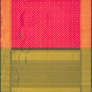 Pink Handloom Kanchipuram Silk Saree With Star Flower Motifs