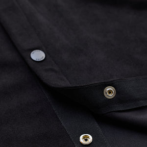 Black Suede Snap Button Overshirt