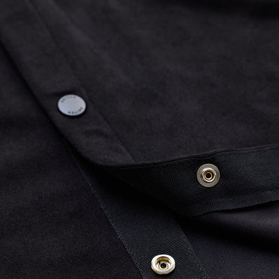 Black Suede Snap Button Overshirt