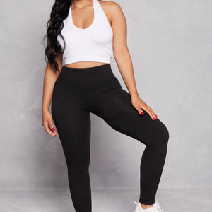 Fleece Textured Waistband Leggings