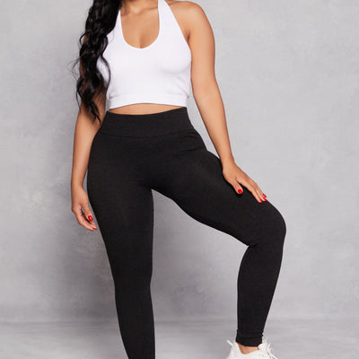 Fleece Textured Waistband Leggings