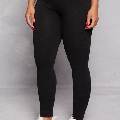 Fleece Textured Waistband Leggings