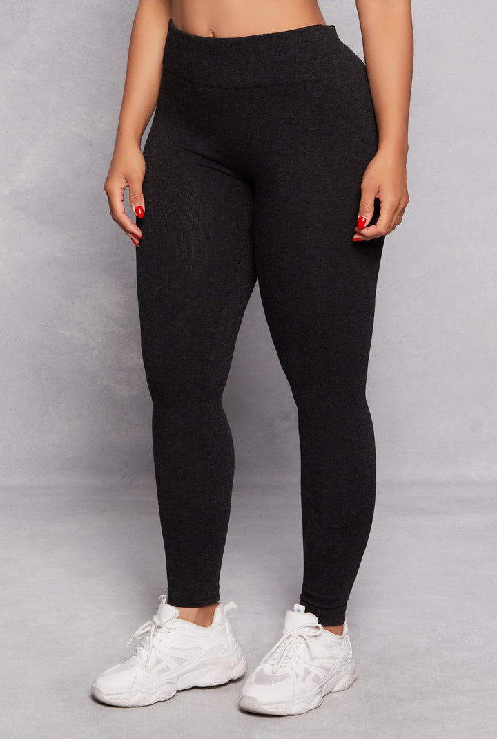 Fleece Textured Waistband Leggings