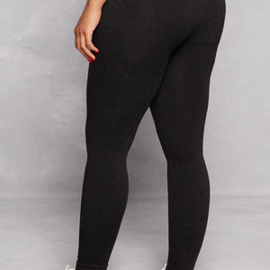 Fleece Textured Waistband Leggings