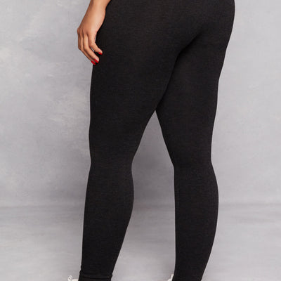 Fleece Textured Waistband Leggings