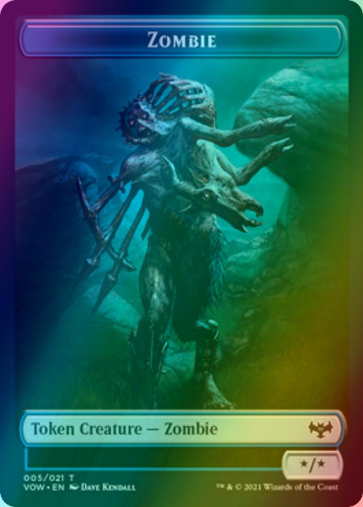 Blood Token (17) // Zombie Token (05) [Innistrad: Crimson Vow: Tokens] [Foil]