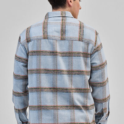 Light Blue Double Pocket Flannel Overshirt