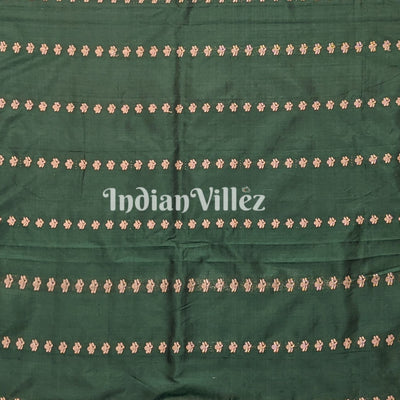 Forest Green Banarasi Katan Silk Saree