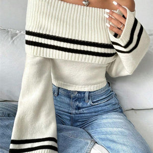 Mayfair Woolen Sweater with Offshoulder Detail