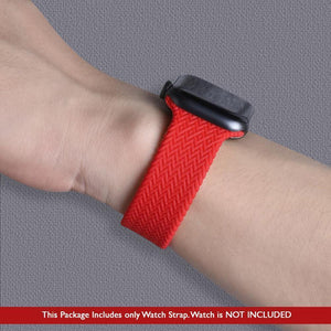 Woven Nylon Braided Solo Loop for Apple Watch [42/44MM] - Red