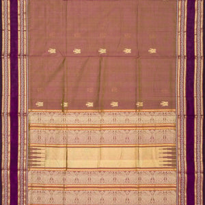 Dusty Pink Handloom Silk Cotton Saree With Parrot Buttas