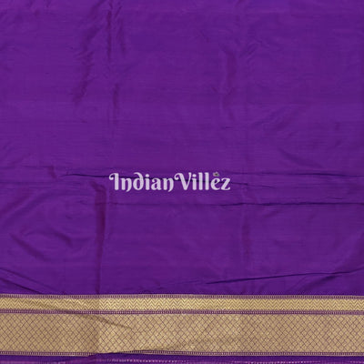 Purple Floral Designer Katan Silk Banarasi Saree