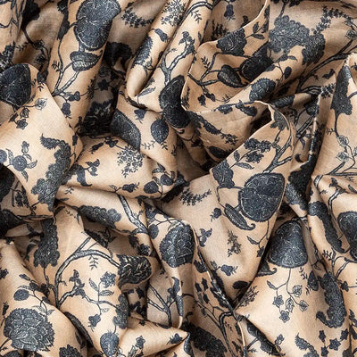 Light Peach Handwoven Printed Tussar Silk Saree With Floral Motifs-Light Peach