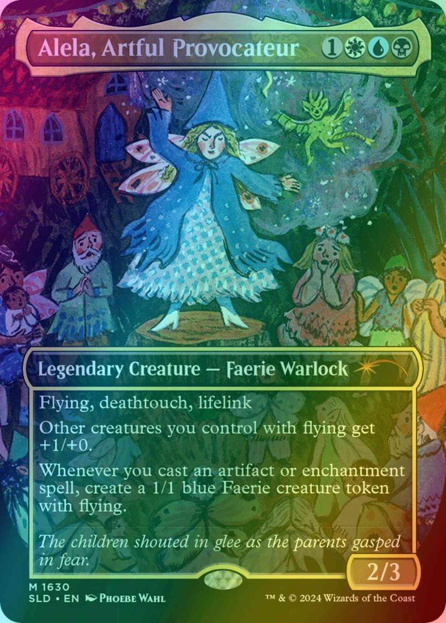 Alela, Artful Provocateur [1630] [Borderless] [Phoebe Wahl] [Secret Lair Drop] [Foil]