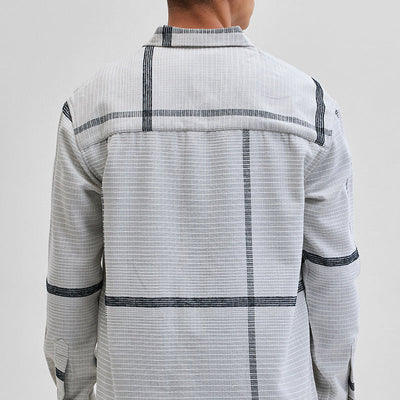 Light Grey Cord Textured Overshirt